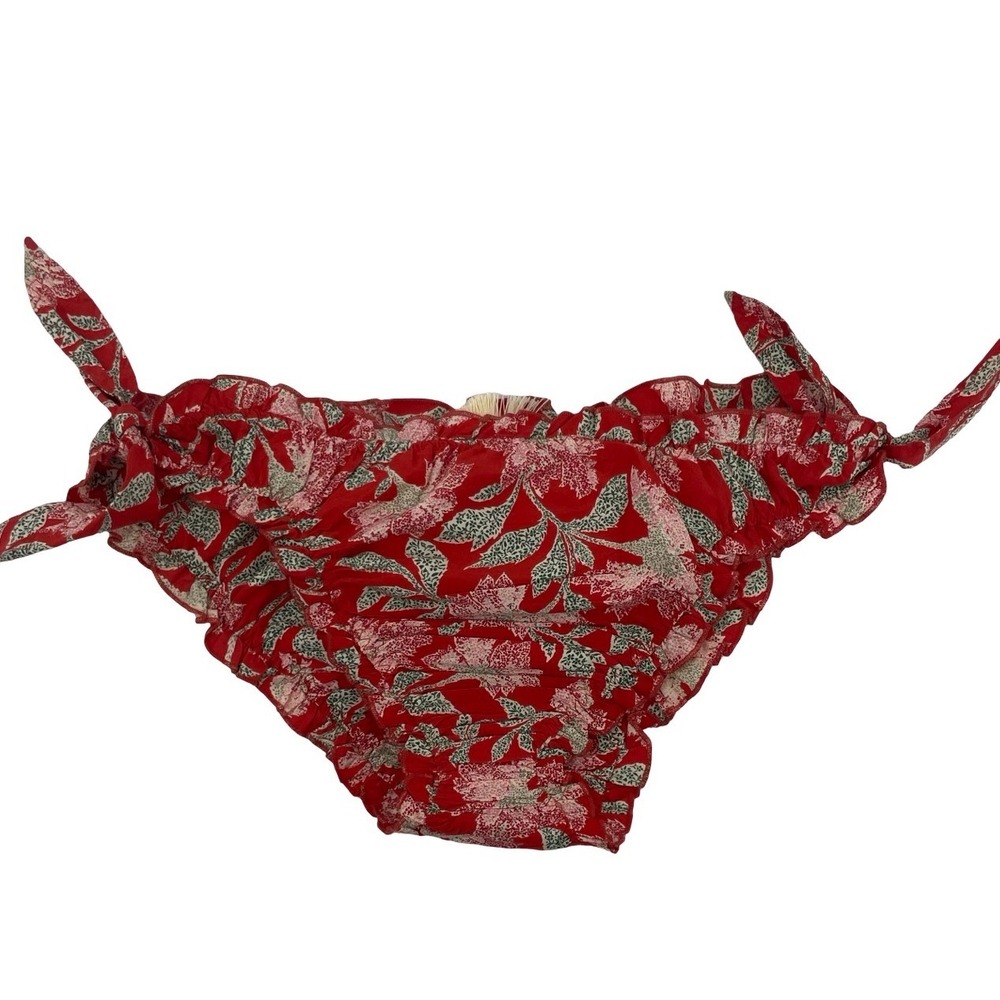 DOEN Women's Swim Bottom Floral Red Cotton Silk XXL NWT